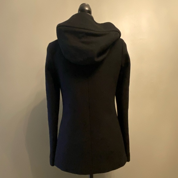 New Artizia Babaton Italian Virgin Wool & Cashmere Lined Coat Jacket Black XS - Picture 3 of 7